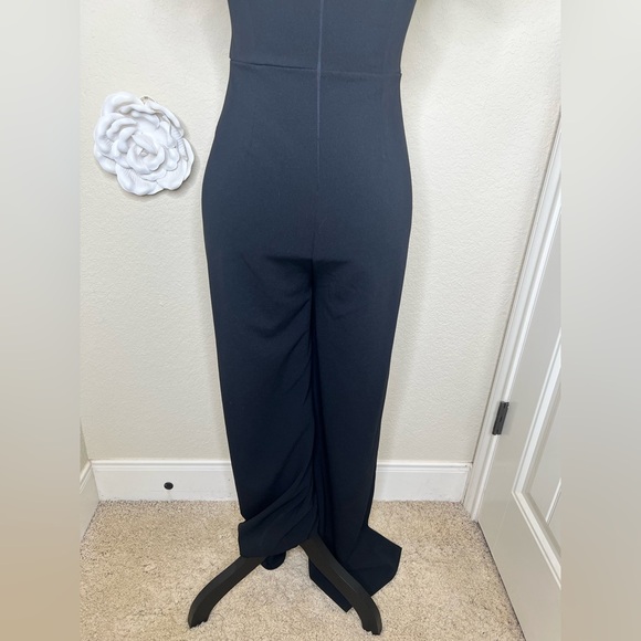 NTM: Lulus Luxe Position Black Ruffled Wide Leg Jumpsuit Size Small - Picture 13 of 16